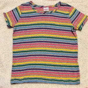 Girls Size 8 (130 cm) Hanna Andersson Rainbow Striped Tee